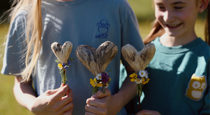 carved wooden hearts for Mother's Day